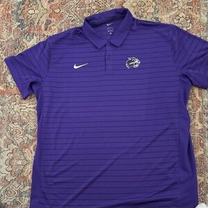 Nike Dri-FitMen's Polo Shirt with WCU Cat Head Logo in Rich Purple